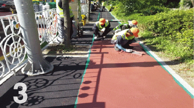 pave latex asphalt in finish layer