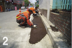 Gutter, boundary stone repair